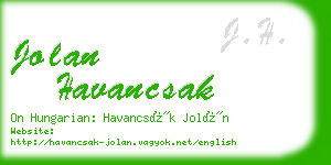 jolan havancsak business card